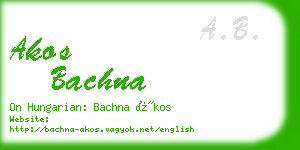 akos bachna business card